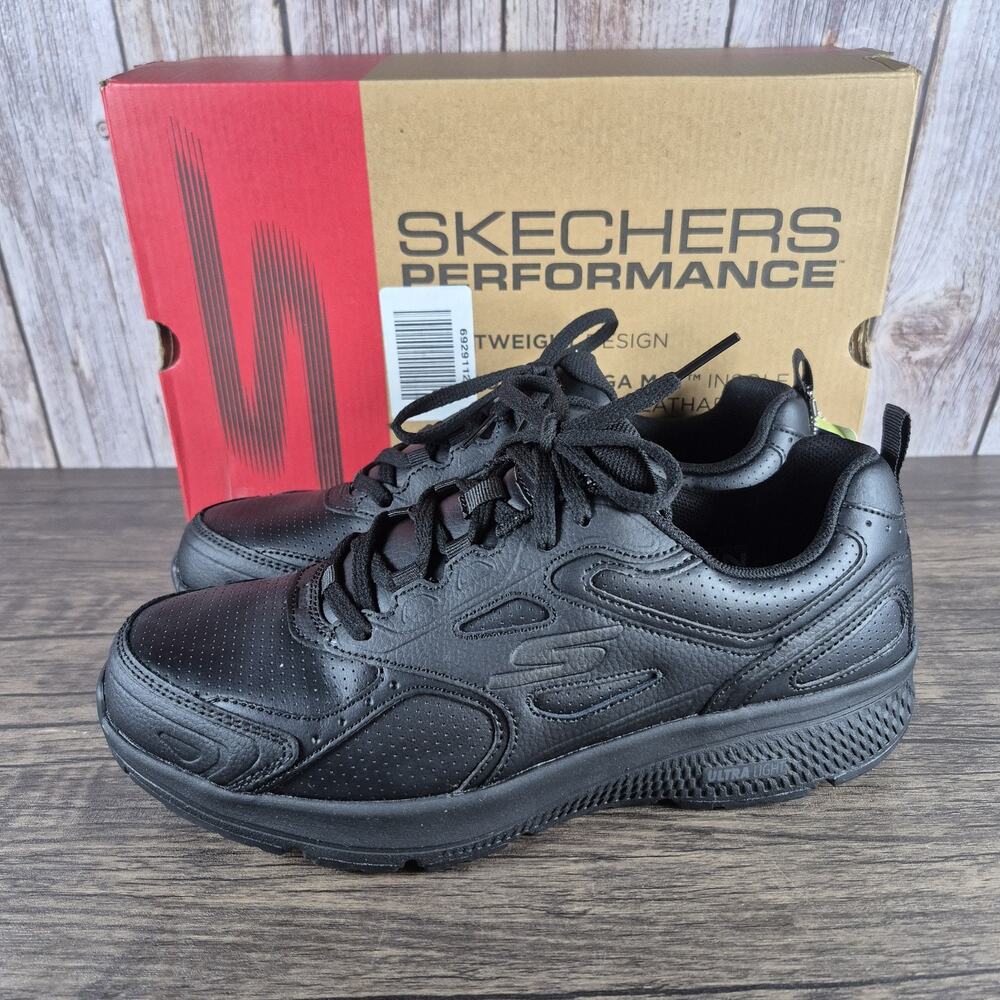 Skechers GO RUN Consistent Women's Sz 9.5 Sneakers Black Leather Running Shoes